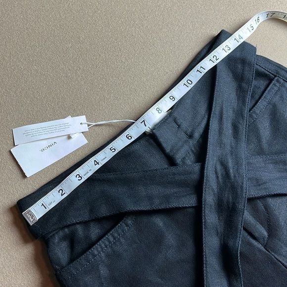 VINCE NWT Black Wide Leg Tie Front Cropped Pants - Size 10 - Picture 6 of 11